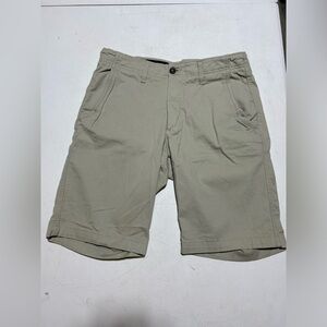 True Craft Shorts Mens 34W Chino Flat Front Cotton Tan with 11” inseam